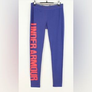 Under Armour Blue Leggings with Pink Logo